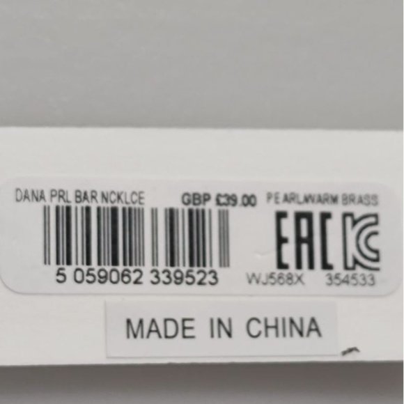 All Saints Necklace Dana Pearl Bar Necklace Gold - Picture 12 of 14